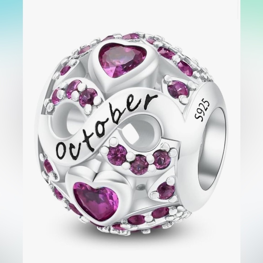 October birth month sterling silver 925 Charm for Pandora bracelets